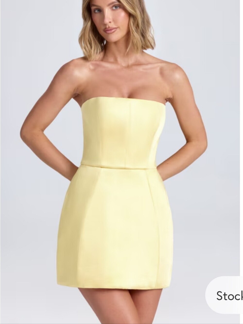 Oh Polly Haisley Lemon Sherbet Satin Mini Dress- Women's